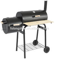 No smoke trolley with side bbq smoker cast iron indoor charcoal grill