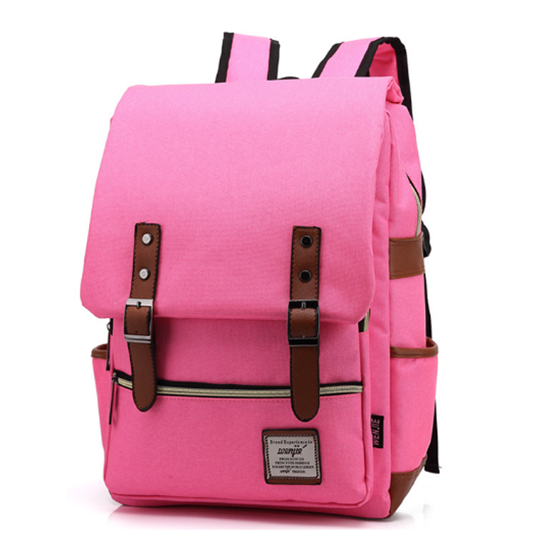 Osgoodway2Pink Unisex College Bag Laptop Casual Rucksack Waterproof School Backpack
