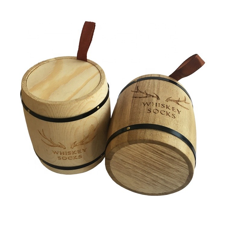 plain wood color pine paulownia wooden coffee barrel