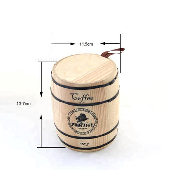 Natural pine wooden custom simple useful printed logo wooden barrel