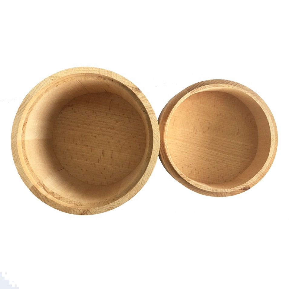Hot sale unfinished natural Simple useful mini wood cylinder box