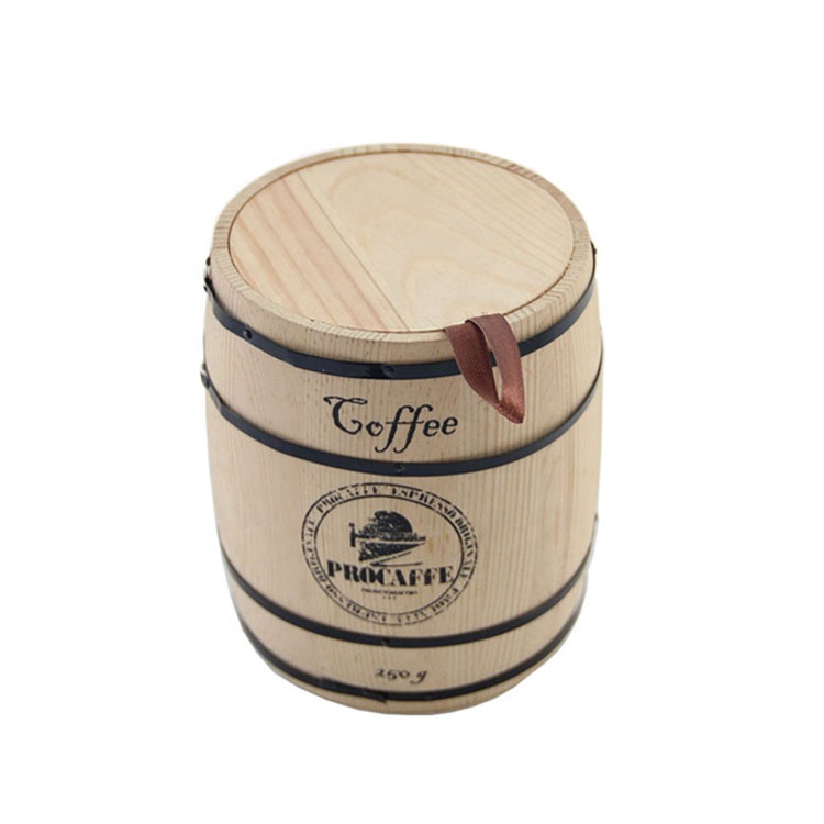 Wholesale plain color small eco-friendly wooden barrel coffee with cheap price