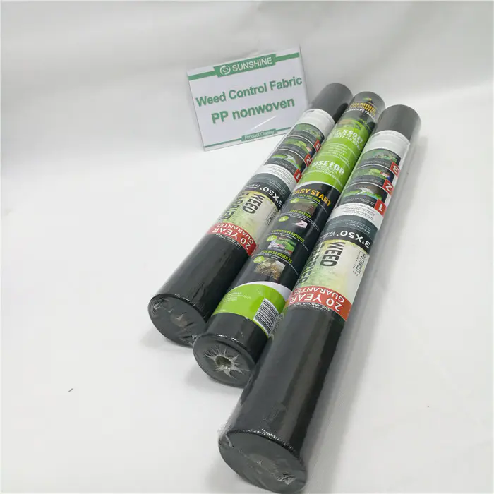 Weed barrier fabric pp spunbond nonwoven fabric for agriculture in 50gsm 1m*50mroll landscape fabric