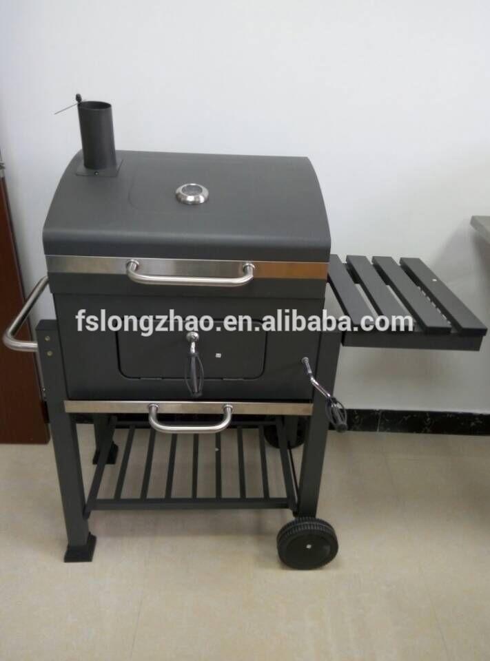 Deluxe Design of Wood Pellet Charcoal Grills BBQ Grills with a Trolley Cart for Outdoor Cooking