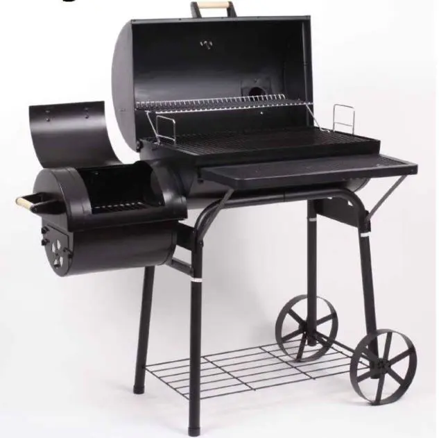 New smoker with chimney metal charcoal balcony bbq grill