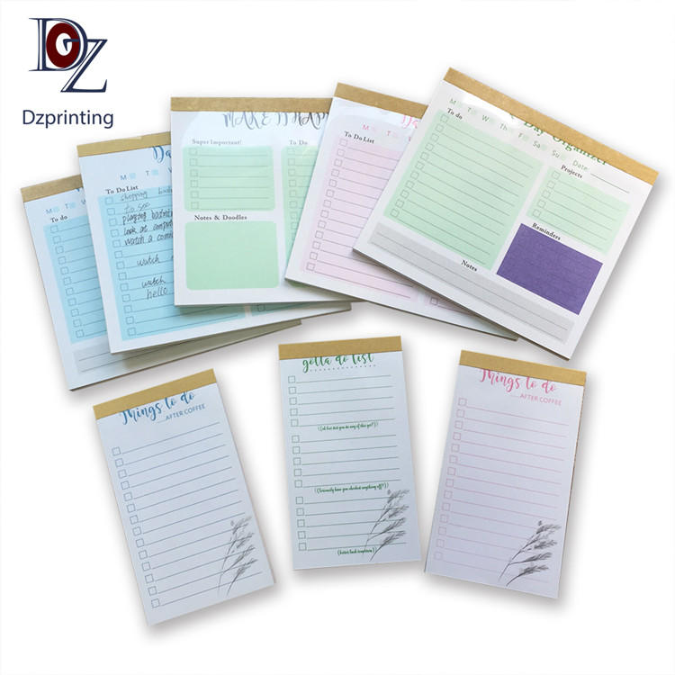 4 Design Custom Printed Sticky Notepad 50 Sheets To Do List Notepad With Clear PVC Cover