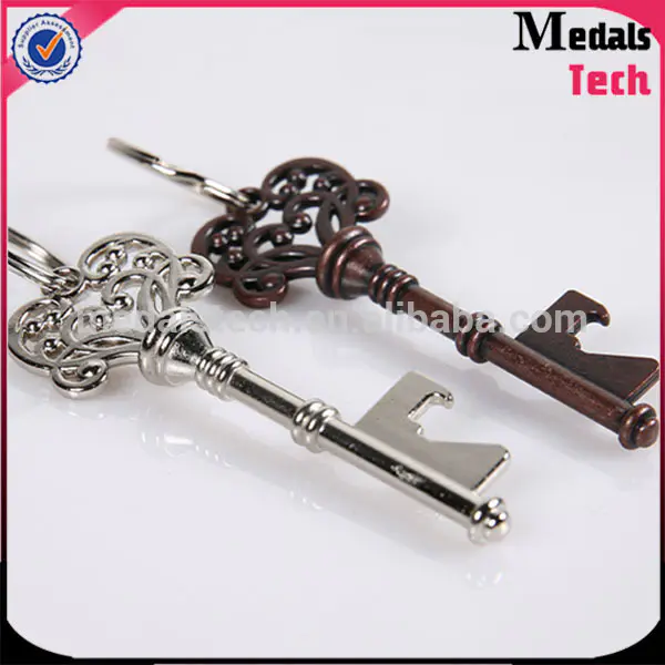 OEM customer designs promotion bulk antique silver magic christmas key with bottle opener