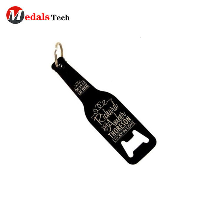Customized Beer Bottle Shape Bottle Opener Aluminum Keychain