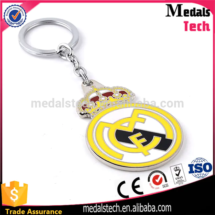 Luxury Design Your Own Logo hard enamel Metal football club keychain