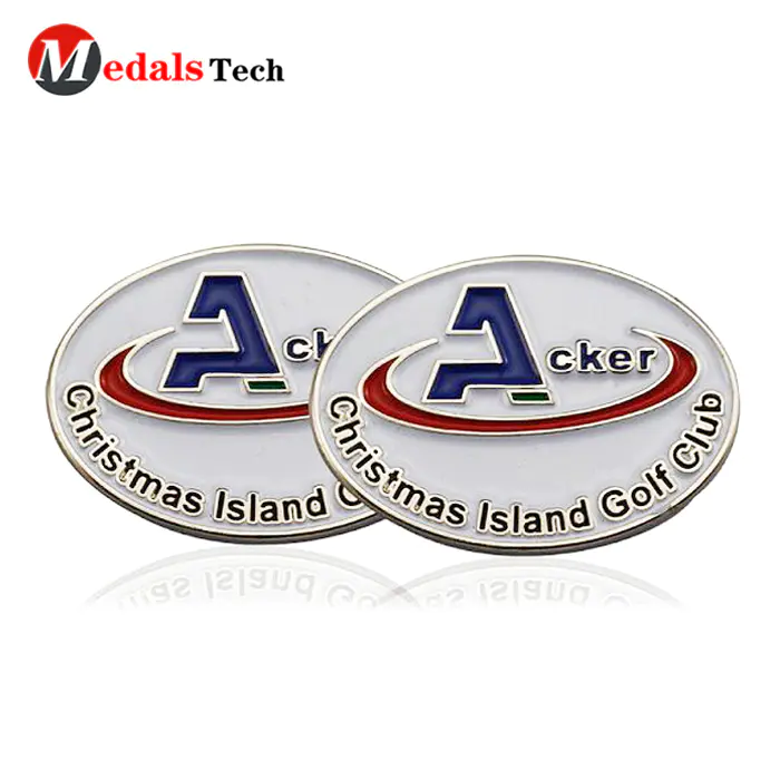 2018 new design good quality inexpensive coins metal golf ball marker for souvenir