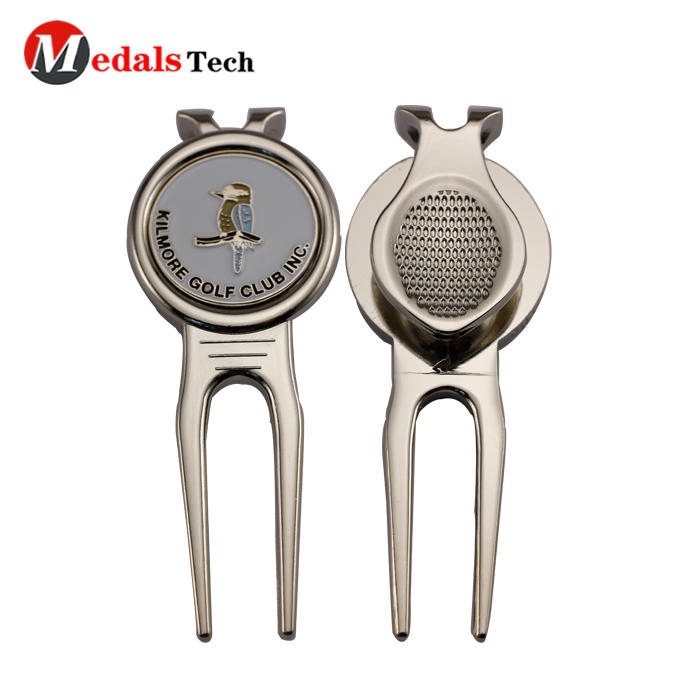 2020 top quality silver plating golf divot repair tool for gifts