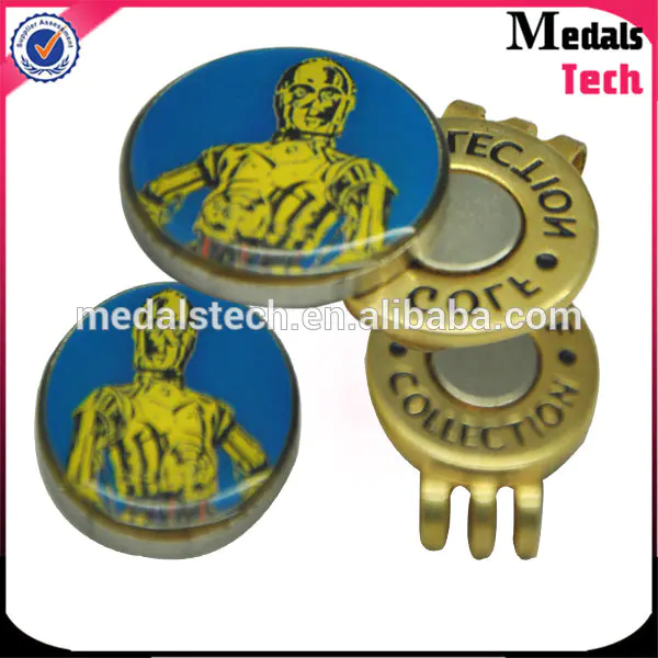 MedalsTechFree samples zinc alloy custom metal hard enamel golf hat clip