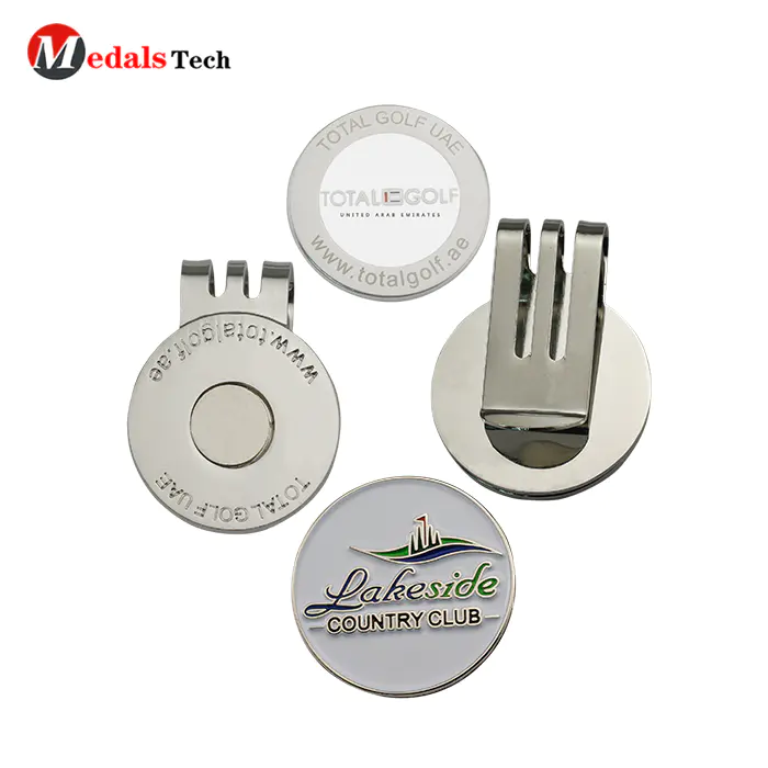 2019 Best selling engraved logo zinc alloy magnet club golf cap clip