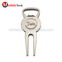 Custom metal free design in stock golf divot tool bottle opener for promotion