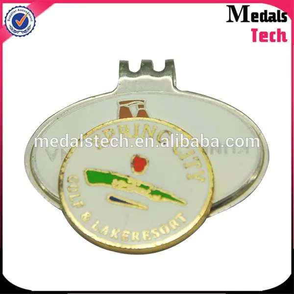 MedalsTechFree samples zinc alloy custom metal hard enamel golf hat clip