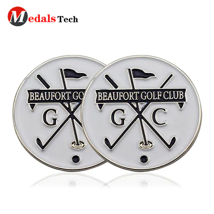 2018 new design good quality inexpensive coins metal golf ball marker for souvenir