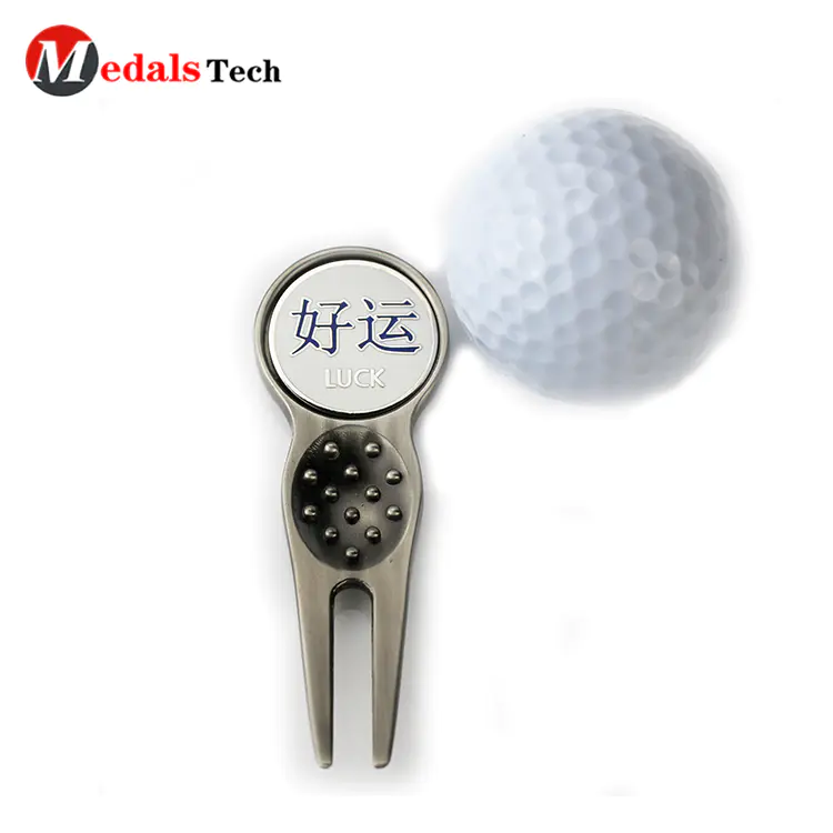 DIY customization logo antique gold club magnet ball marker blank bulk golf divot tool