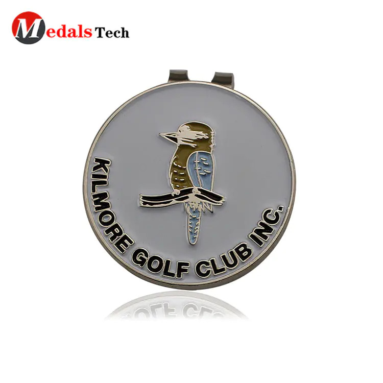 Custom durable enamel safepin metal badge golf ball marker