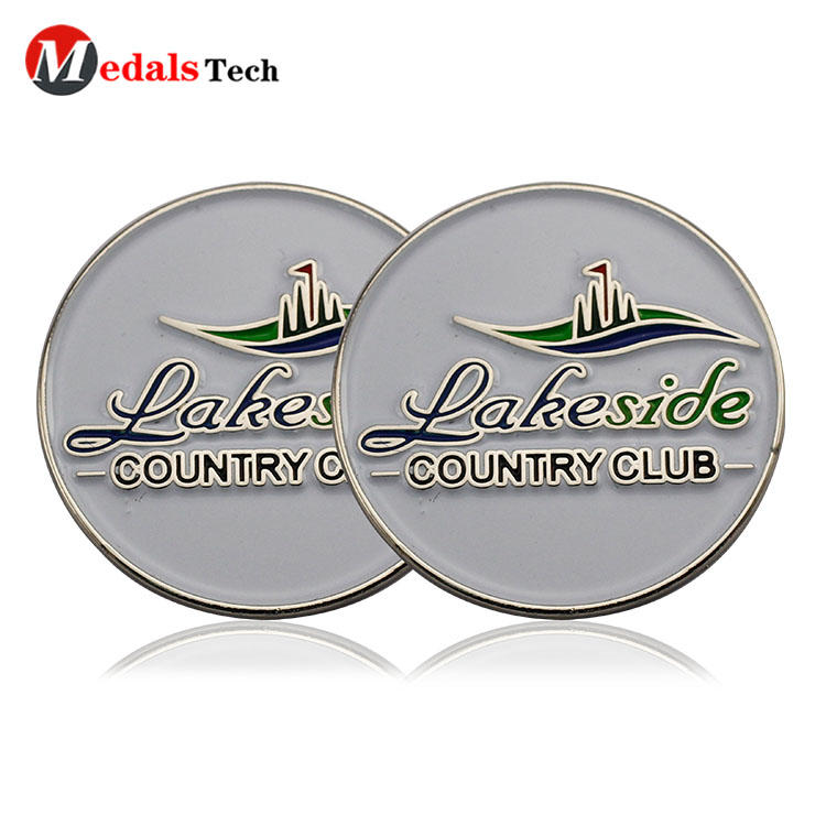 Custom durable enamel safepin metal badge golf ball marker