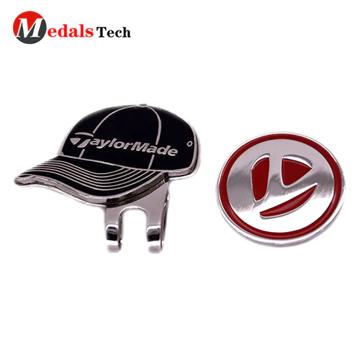 Hot selling custom metal ball marker magnetic mini golf hat clip