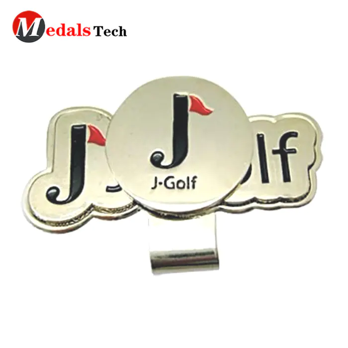Wholesale custom logo gold golf cap clip and magnet ball marker set