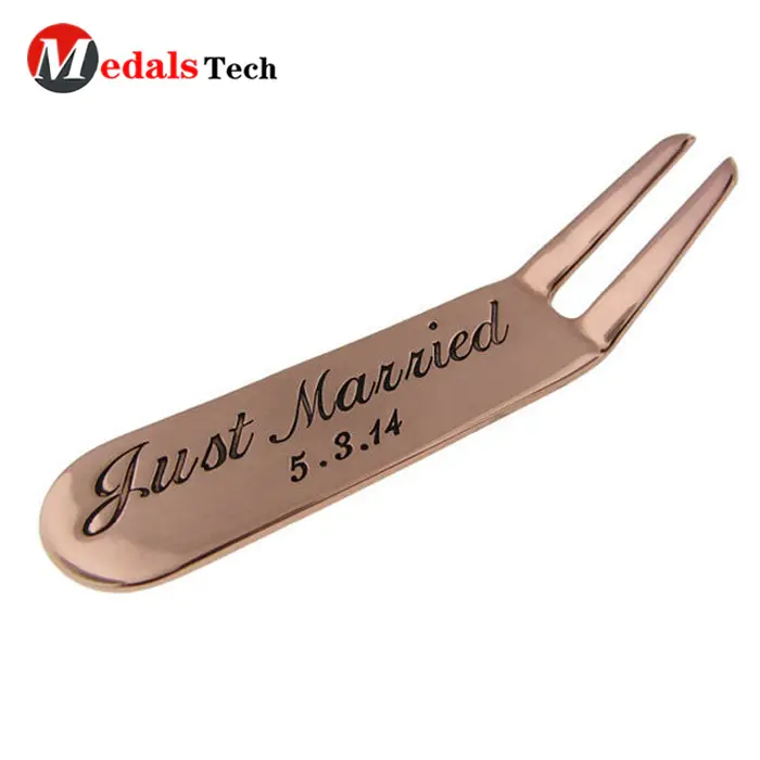 Personalized custom Logo metal golf cap clip and stainless steel divot repair tool