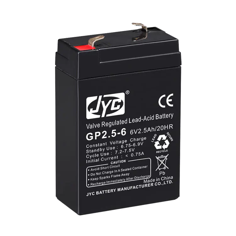 ISO CE RoHS TLC Authenticated VRLA 6 Volt 6V 2.5Ah Battery
