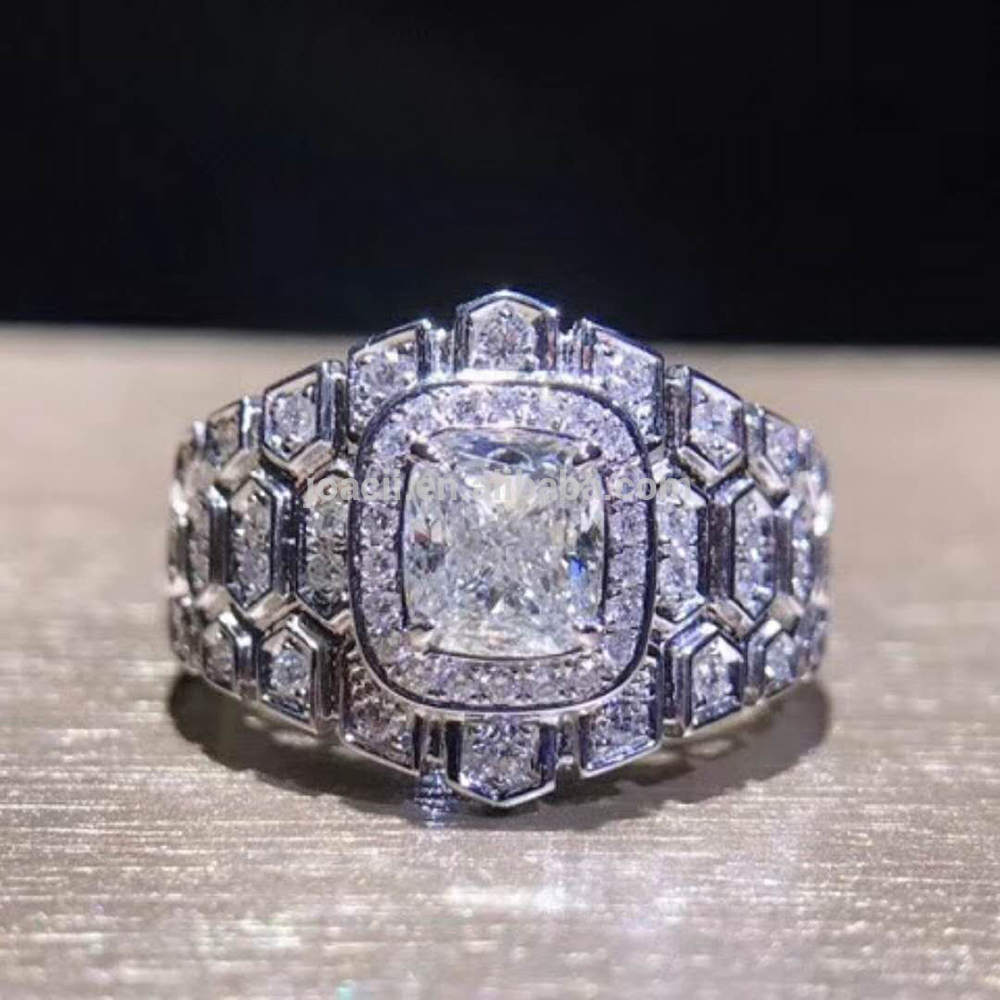 Women'S Wedding Radiant Cut Large Diamond Engagement Ring With Smycken