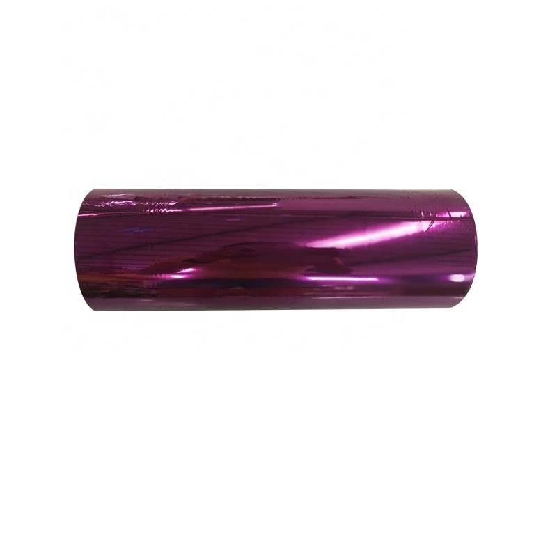 PET purple metallized thermal lamination film with double sides corona treatment