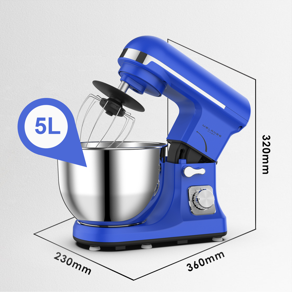 Classic stand mixer for dough kneading with metal housing and S.S. agitator bowl