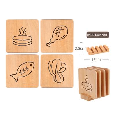 In stocked customized irregular cup mat pad drink cup coasters beech coasters for bar party