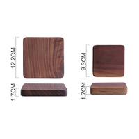customized square black walnut wood coasters cup bowl mat coffee tea cup pads mats drink coasters