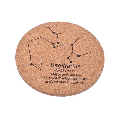 Quality custom constellation design cork wood cup coasters, MDF wooden drink cup coasters mats