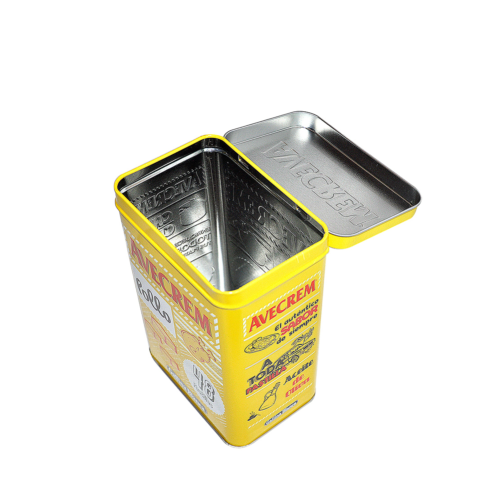 Bodenda food grade square chocolate food packing tin box with hingemetalcan for food