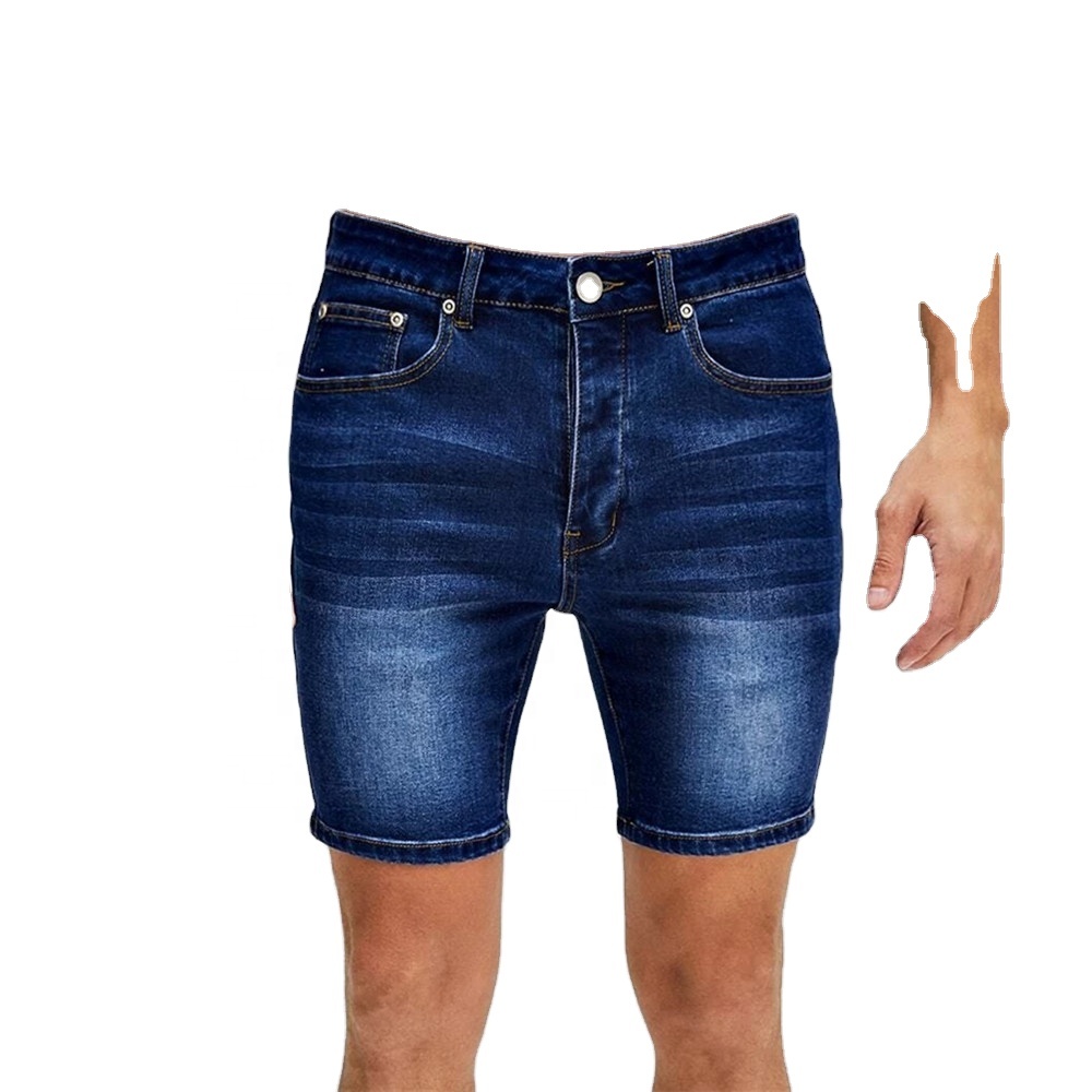 Men's denim trousers summer thin section micro mall source casual five-point men straight slim denim shorts men