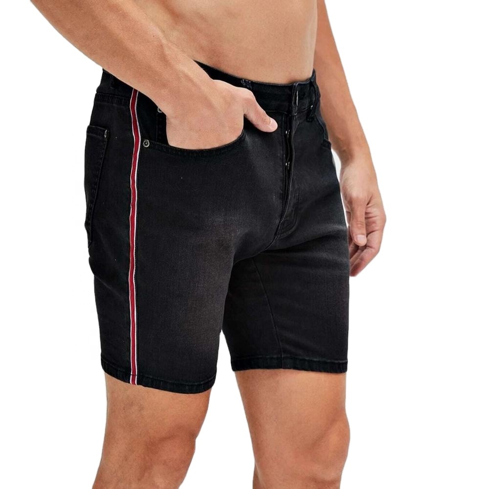 2020 new stylish men low waist denim shorts stretch ripped denim shorts for men