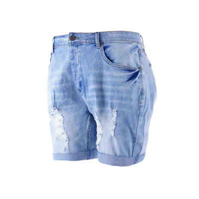 in stock low price short jeans plus size cotton polyester blue men shorts