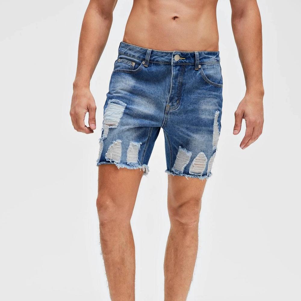 The best selling high quality men's washed ripped denim shorts casual shorts