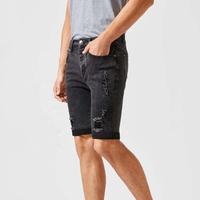 customize fashion jeans distressed black denim shorts skinny low waist casual short men jeans