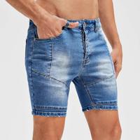 2020 denim shorts men trendy biker low waist washed shorts denim shorts
