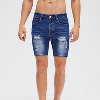 Hot Sale Popular Men Jeans Blue Ripped Denim Short for Men