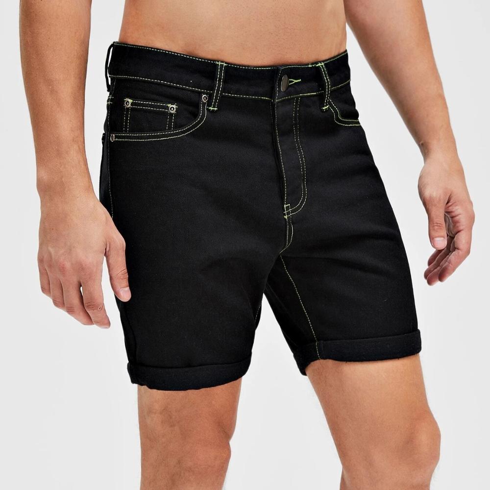 2020 Mens Pants Slim Male Trousers Black Jeans Denim Short Jean