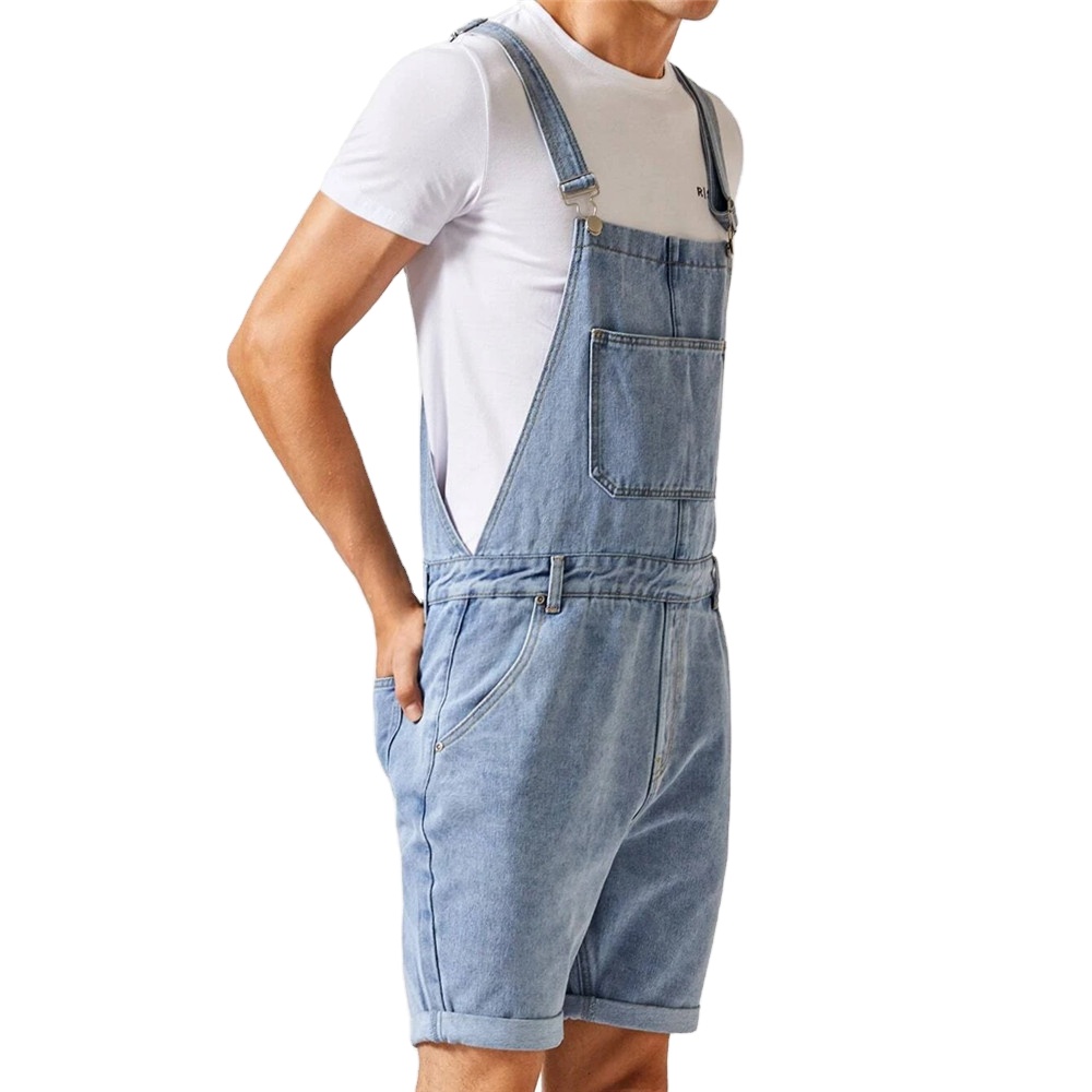 Fashion Mens Suspenders Overall Shorts Jumpsuit For Men