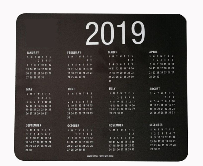 Custom computer Calendarergonomic punched mouse pad