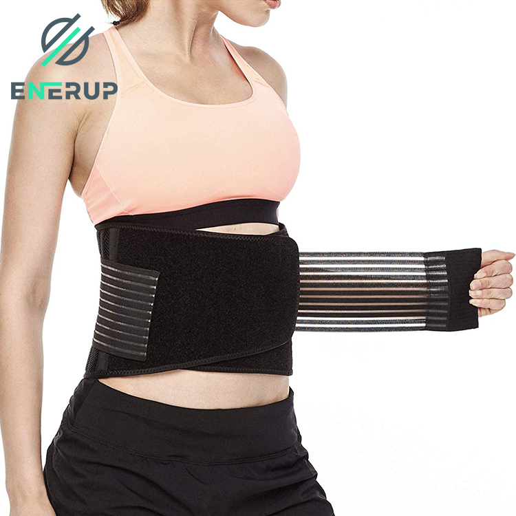 Enerup women sports slim running abdominal binder medical private label waist lumbar back support shaper belt support trainer