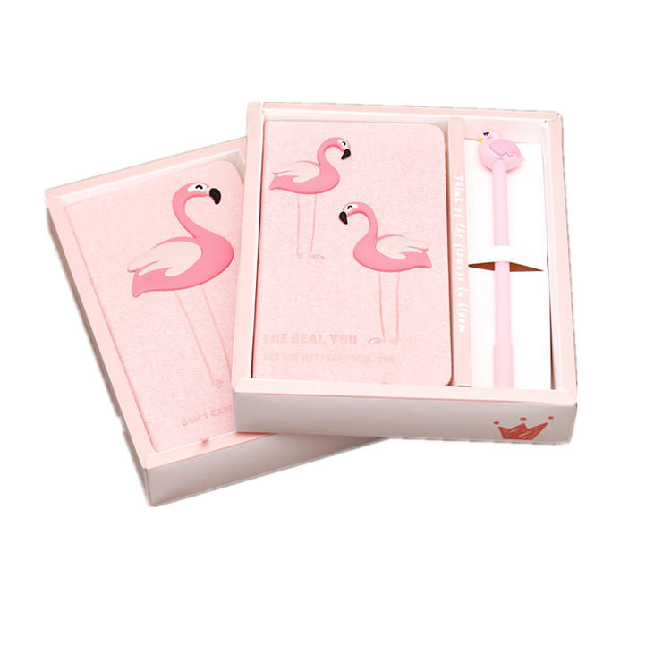 product-Hot Sell Valentine Elegant Flamingo Printed Style Pink Notebook With Pen Gift Set-Dezheng-im-1