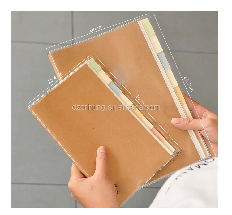 New Design Stationery Supplies Plastic Cover B5 Notebook With Colored Index Tab Divider