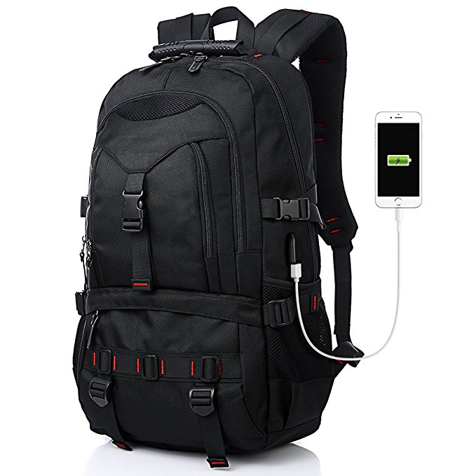 Anti-theft Waterproof backpack with USB charging port laptop backpack unisex school bag