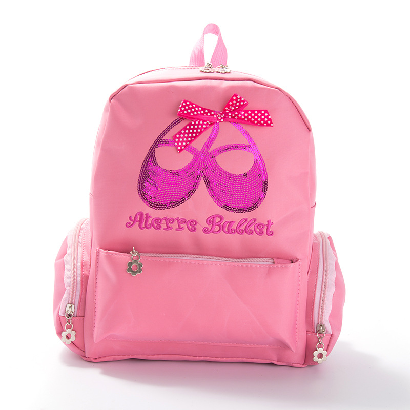 Girls cutie dance backpack custom pink pattern kids school bag