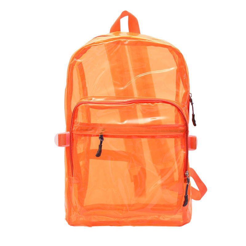 Waterproof transparent pvc beach bag colorful colorful plastic school backpack